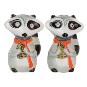 Gibson Home Woodland Raccoon 2 Piece Hard Dolomite Salt and Pepper Set