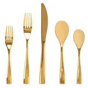 Gibson Elite Holland Road 20 Piece Gold Stainless Steel Flatware Set