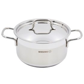 Korkmaz Alfa 2 Piece 2.5 Liter Stainless Steel Casserole Dish with Lid