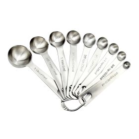 Measuring Spoons: U-Taste 18/8 Stainless Steel Measuring Spoons Set of 9 Piece: 1/16 tsp;  1/8 tsp;  1/4 tsp;  1/3 tsp;  1/2 tsp;  3/4 tsp;  1 tsp;  1 (type: 9 pieces)